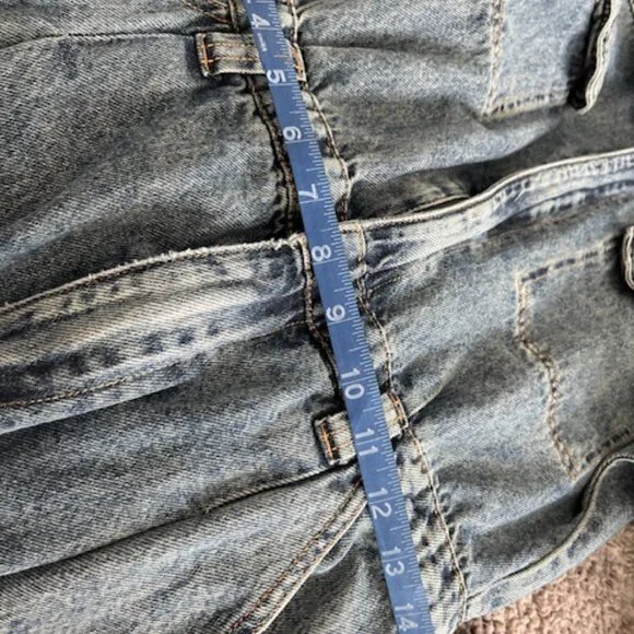 Free People We The Free Sammie Denim Coverall Jumpsuit Size M - Picture 7 of 9